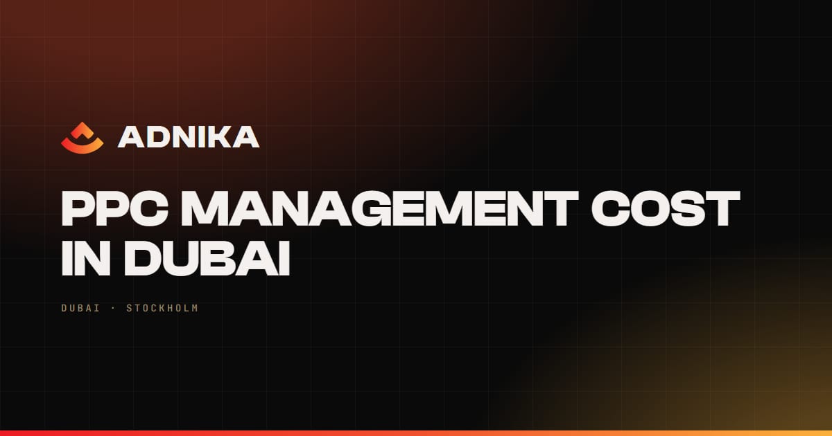 PPC Management Cost in Dubai cover